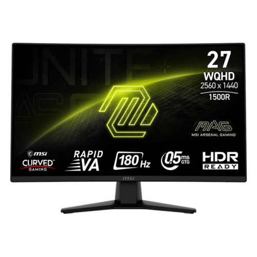 MSI - 27" MAG 274CQF Gaming Curved Monitor, VA, 0,5mc, 180hz, WQHD (2560x1440), HDMI+DP, Black