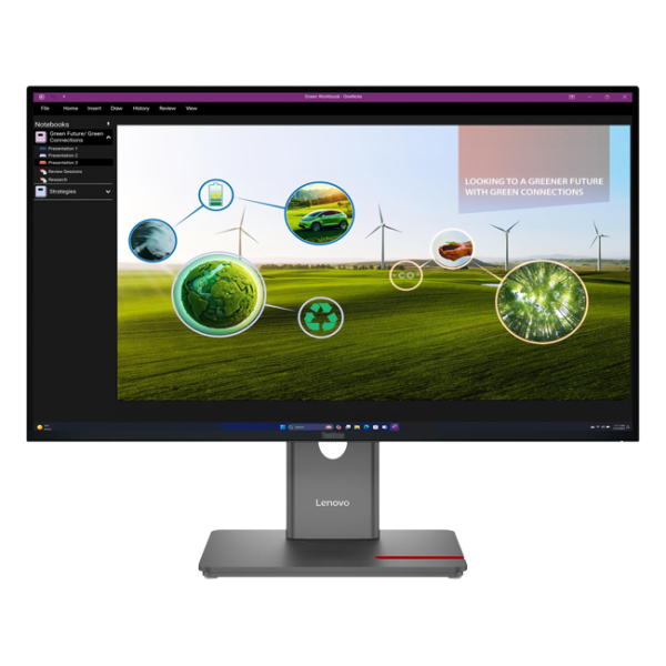 Lenovo - 27" P27Q-40 Monitor, IPS, 120Hz, 4mc, 2K QHD (2560x1440), 3x TypeA+TypeC+HDMI+2x DP+USB-B