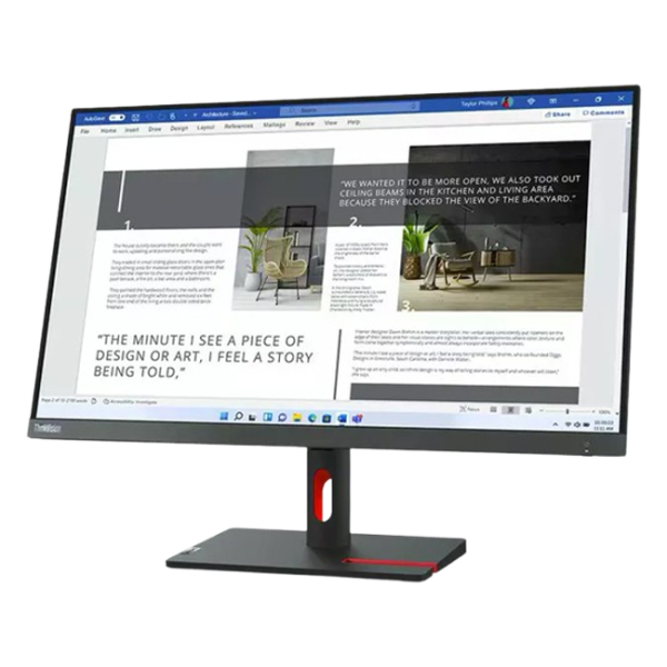 Lenovo - 27" ThinkVision S27i-30 Monitor, IPS, 100Hz, 4mc, FHD(1920x1080), 2x HDMI+VGA, Storm Grey