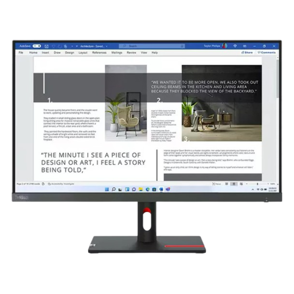 Lenovo - 27" ThinkVision S27i-30 Monitor, IPS, 100Hz, 4mc, FHD(1920x1080), 2x HDMI+VGA, Storm Grey