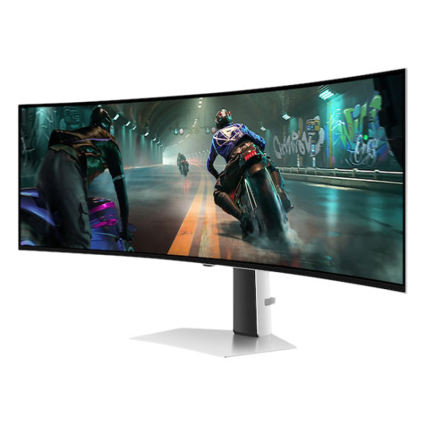 Samsung - 49" Odyssey LS49DG910SIXCI Curved Monitor, OLED, 5мс, 144Hz, DQHD (5120x1440), HDMI+DP+Type-C, Silver