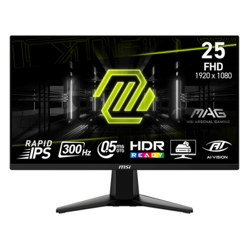 MSI - 24,5" MAG 255XF Gaming Monitor, IPS, 0,5mc, 300hz, FHD (1920x1080), HDMI+DP+USB Type-C, Black