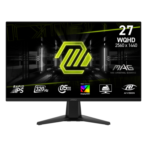 MSI - 27" MAG 275QF X32 Gaming Monitor, IPS, 0,5mc, 320hz, WQHD (2560x1440), HDMI+DP, Black