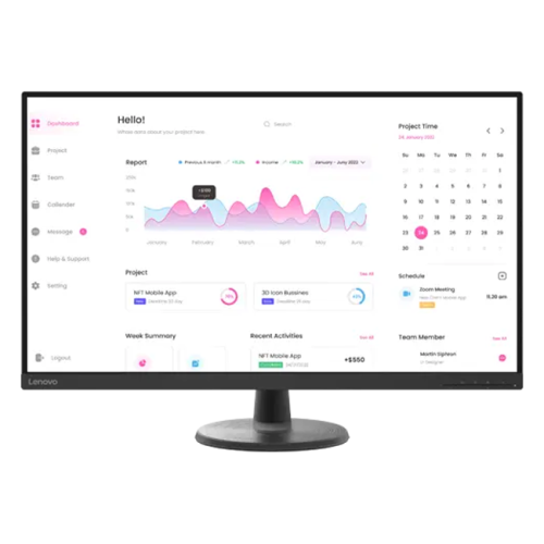 Lenovo - 32" D32-40 Monitor, IPS, 100Hz, 4mc, FHD(1920x1080), HDMI+DP, Black